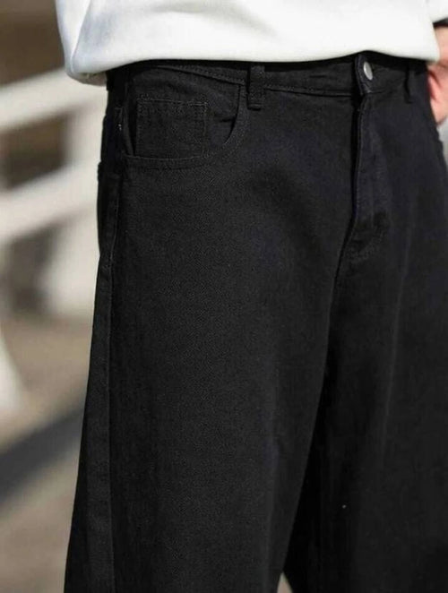 Denim Langford Men Loose Fit Mid Rise Black Jeans