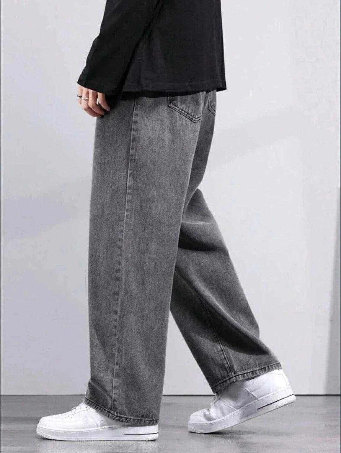 Denim Langford Men Loose Fit Mid Rise Grey Jeans