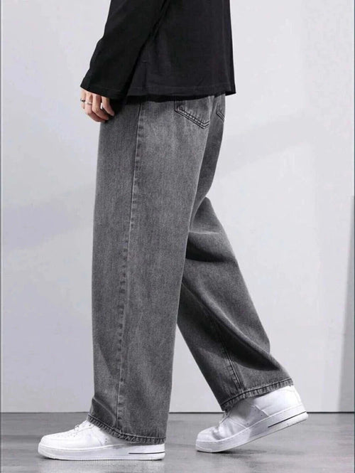 Denim Langford Men Loose Fit Mid Rise Grey Jeans