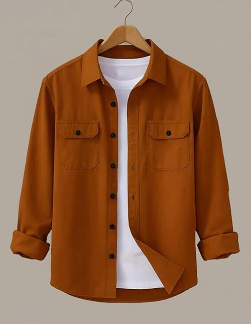 DEELMO Men’s Stylish Cotton Blend Casual Shirt || Full Sleeve Button-Down Shirt with Dual Flap Pockets || Comfortable Breathable Fabric || Perfect for Casual Office and Outing Wear