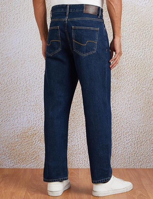 Amazon Brand - Symbol Men's Baggy Fit Cotton Jeans | Mid Rise | Loose & Relaxed | Oversized Jeans Pant